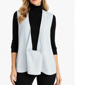 Alexander Wang Tuxedo Vest Blue Mist 8 Sleeveless Minimalist Chic Trendy 8
